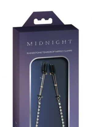 Midnight Rhinestone Teardrop Nipple Clips